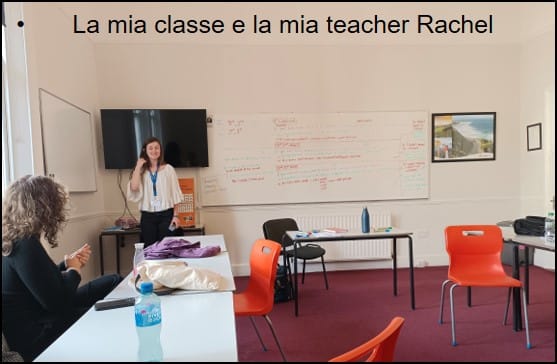 La mia classe e la mia teacher Rachel